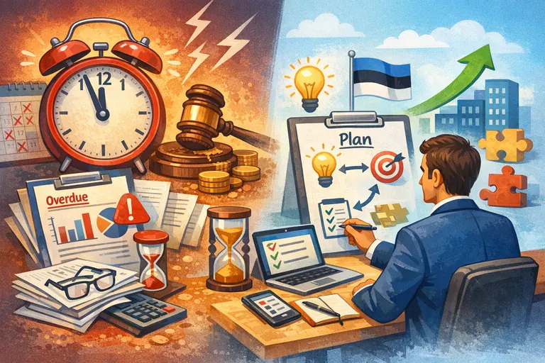 Hilinenud majandusaasta aruanne: trahvid ja tegevusplaan