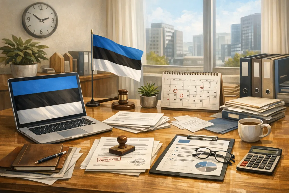 Setup de cumplimiento para los primeros 90 días después del registro de empresa en Estonia