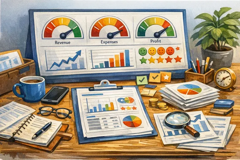 Raamatupidamisteenuse KPI-d: OÜ omaniku armatuurlaud kvaliteedi ja tähtaegade jaoks