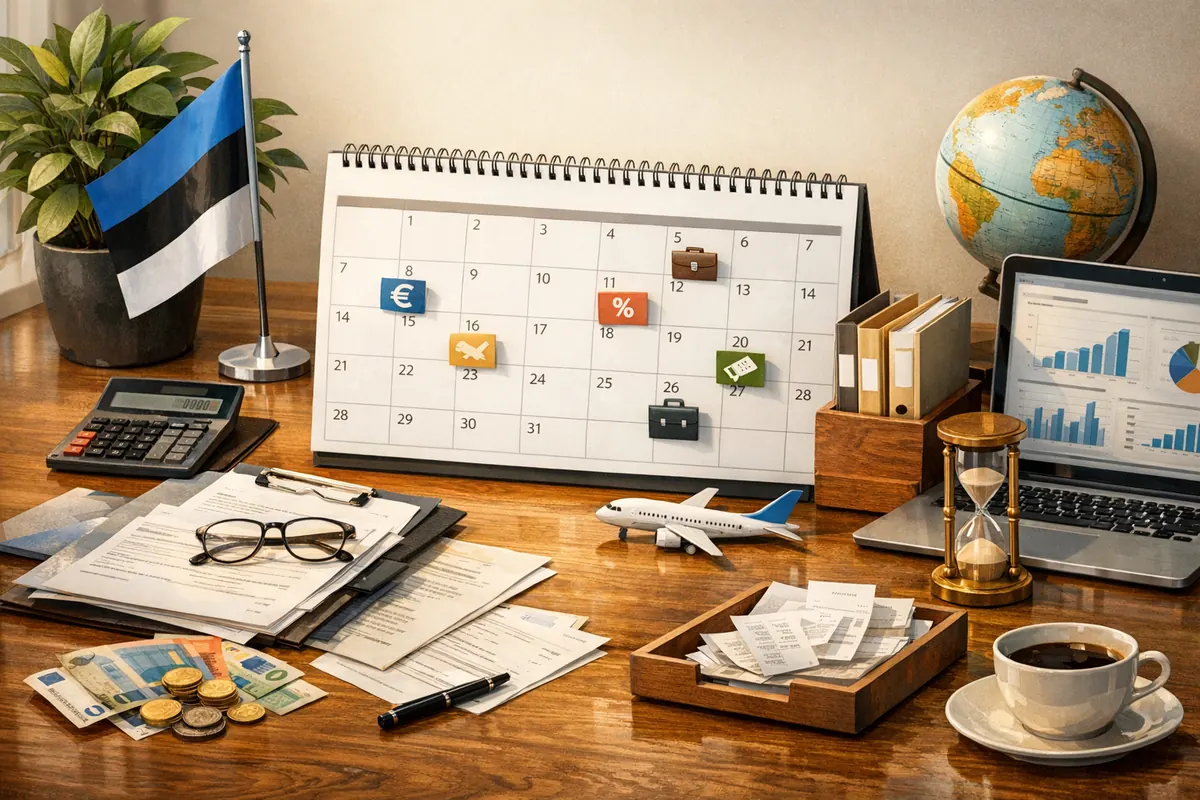 Calendario de obligaciones para una empresa en Estonia